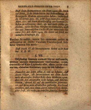 Diss. sol. iur. de iure pecuniae heredibus ultimi possessoris feudalis solvendae