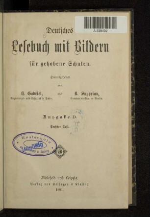 T. 6: Deutsches Lesebuch mit Bildern für gehobene Schulen : Ausgabe D