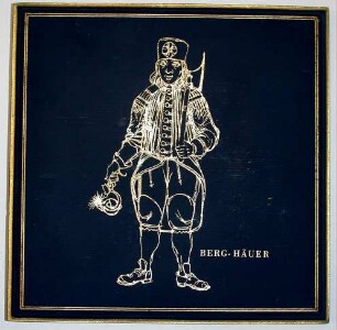 Kohlekeramikkachel "Berghauer Kursachsen 1719"