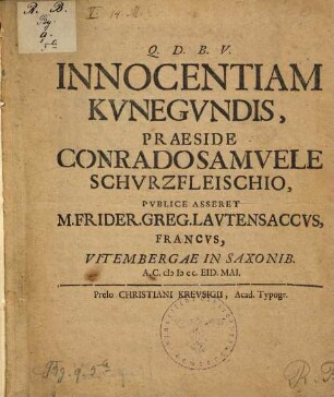 De innocentia Kunegundis