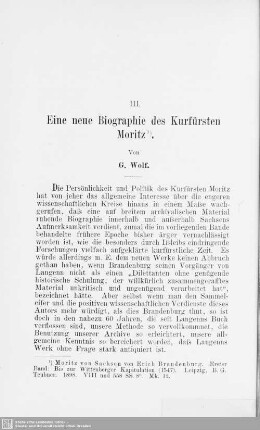 III. Eine neue Biographie des Kurfürsten Moritz