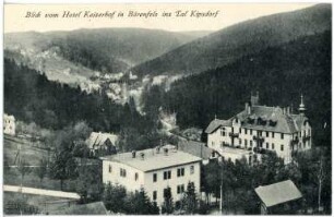 Bärenfels. Blick vom Hotel Kaiserhof in Bärenfels auf Kipsdorf
