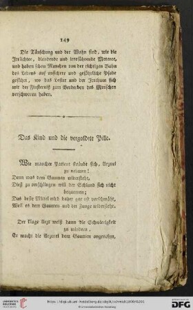 Das Kind und die vergoldete Pille