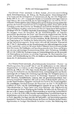 Rezensionen und Hinweise : Rechts- und Verfassungsgeschichte