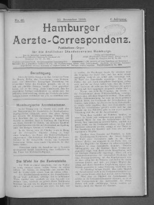 Hamburgische Aerztekammer.