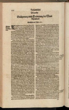 Die ander Belägerung und Eroberung der Statt Reinberck. Geschehen im Jahr 1601.