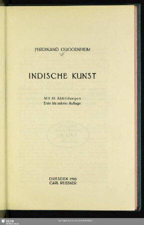 Indische Kunst : mit 35 Abbildungen