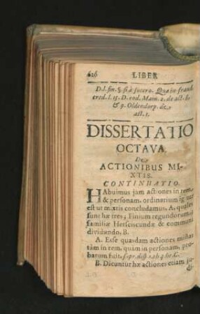 Dissertatio Octava. De Actionibus Mixtis.