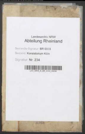Ordination und Introduktion der evangelischen Geistlichen, Buchstabe L (J. F. W. Laar in Essen, Schouten-Lambrechts in Dinslaken)
