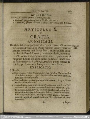 Articulus X. De Gratia