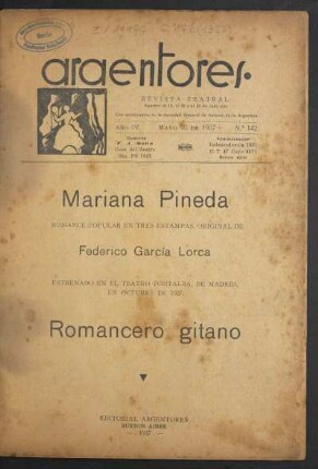 1937014200: Mariana Pineda : romance popular en tres estampas
