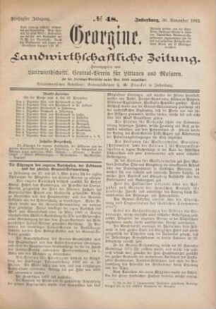 Fünfzigster Jahrgang. No. 48. Insterburg, 30. November 1882.