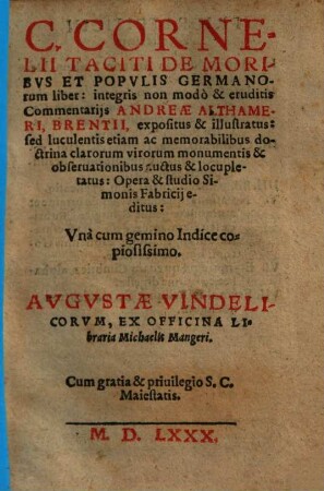 De moribus et populis Germanorum liber