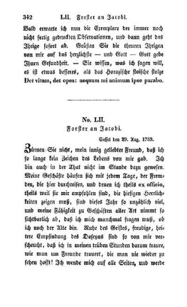 No. LII. Forster an Jacobi