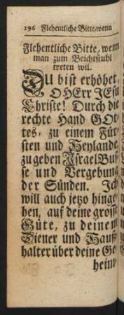 Flehentliche Bitte, wenn man zum Beichtstuhl treten wil