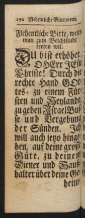Flehentliche Bitte, wenn man zum Beichtstuhl treten wil