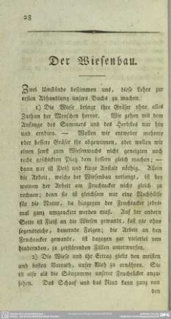 Der Wiesenbau