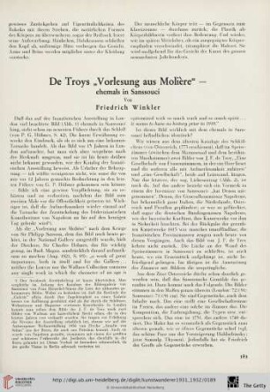 13/14: De Troys "Vorlesung aus Molière" - ehemals in Sanssouci