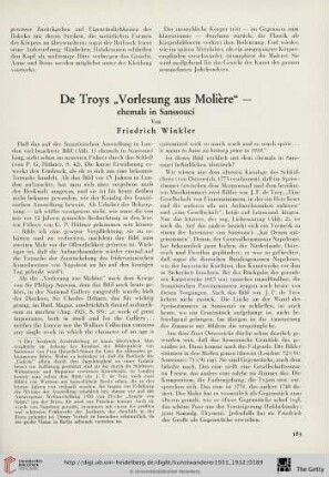 13/14: De Troys "Vorlesung aus Molière" - ehemals in Sanssouci