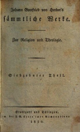 Christliche Schriften, 2. IV. Von Gottes Sohn, der Welt Heiland : nach Johannes Evangelium ; 1797