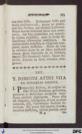 XXV. T. Pomponii Attici Vita.