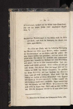 Merkwürdige Veränderungen an den Küsten durch die Ebbe und Fluth, und durch die Bewegung des Meeres von Osten gegen Westen.