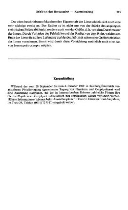 Kurzmitteilung