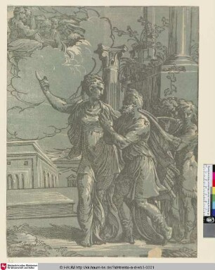 [Die tiburtinische Sibylle und Kaiser Augustus; La Sibylle Tiburtine et Auguste; The Tiburtine sibyl showing Emperor Augustus the Virgin and Christ]