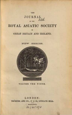 Journal of the Royal Asiatic Society. 9. 1877