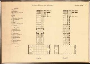 Nationalpolitische Erziehungsanstalt im Weserbergland Schinkelwettbewerb 1941: Verwaltungs- und Festhaus. Grundrisse EG, OG 1:200