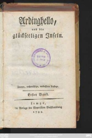 Bd. 1: Ardinghello und die glückseeligen Inseln