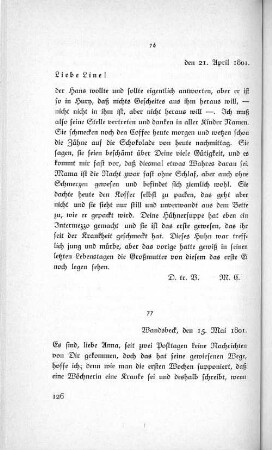 77 Wandsbeck, den 15. Mai 1801.