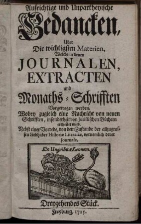 Dreyzehendes Stück.