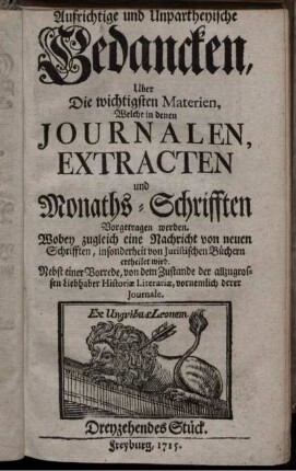 Dreyzehendes Stück.