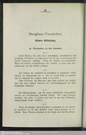 Disciplinar-Vorschriften