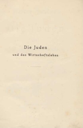 Die Juden und das Wirtschaftsleben