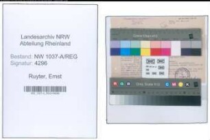Entnazifizierung Ernst Ruyter , geb. 22.05.1906 (Studienrat)