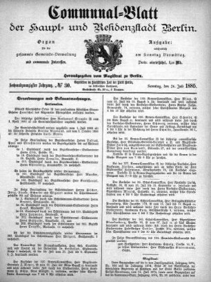 1885,30: No. 30, 26. Juli 1885