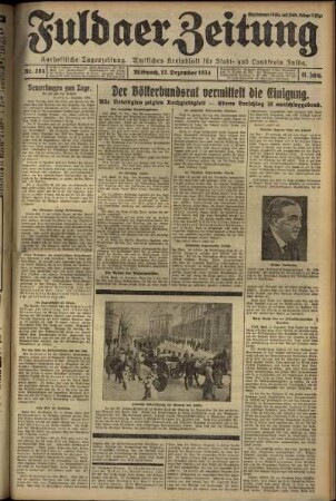 Erste Ausgabe vom Mittwoch, den 12. Dezember 1934.