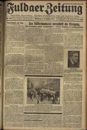 Erste Ausgabe vom Mittwoch, den 12. Dezember 1934.