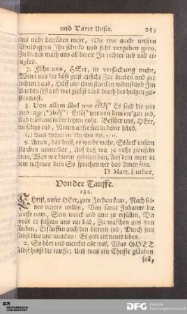 Von der Tauffe.
