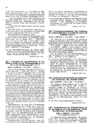 Einstufung der Jugendleiterinnen an den Höheren Schulen in die Besoldungsgruppe A 4 c 2 oder in die Besoldungsgruppe A 4 a 2 : [Erziehung] ; [Für das Reich] ; [Amtliche Erlasse] ; [Amtlicher Teil]