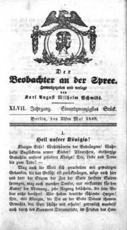 21. Stueck, 22. Mai 1848