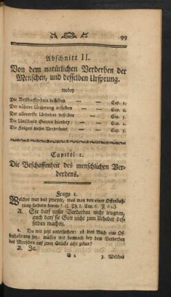 Abschnitt II. Von dem natürlichen Verderben der Menschen, und desselben Ursprung.