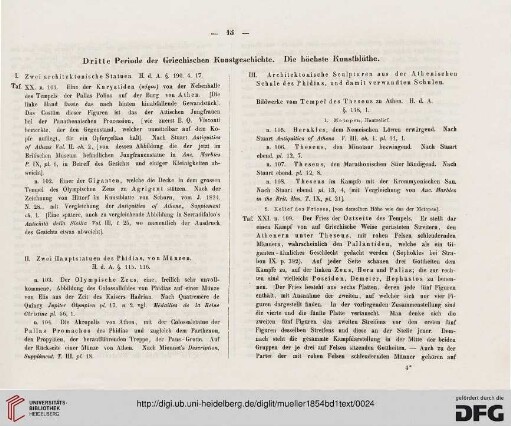 Dritte Periode der Griechischen Kunstgeschichte. Die höchste Kunstblüte
