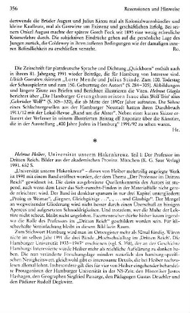 Heiber, Helmut :: Universität unterm Hakenkreuz, Teil 1, Der Professor im Dritten Reich, Bilder aus der akademischen Provinz : München, Saur, 1991