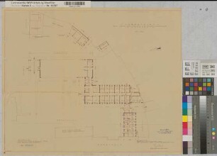 Münster (Münster) Erweiterungsbau der Regierung Vorentwurf Grundriß Erdgeschoß 1954 1 : 200 49 x 60 Pause Staatsneubauleitung Münster Regierung Münster Nr. 33980