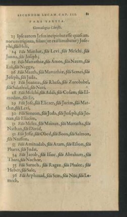 Pars Tertia. Genealogia Christi.