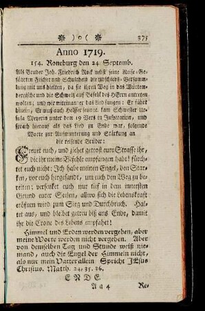 Anno 1719. 154. Roneburg den 24. Septemb.
