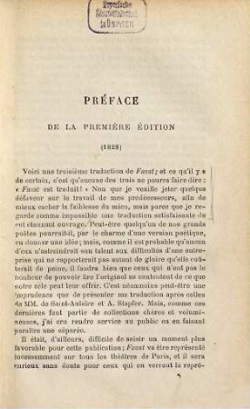 Faust [franz.] et le second Faust suivis d'un choix de poésies allemandes traduits par Gérard de Nerval